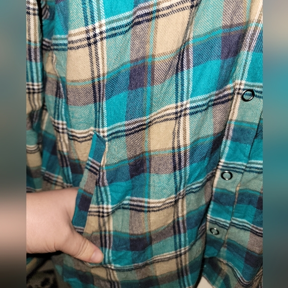 Rustic Ridge Fleece lined flannel, Size 2XL, Teal, Pockets - Picture 5 of 11